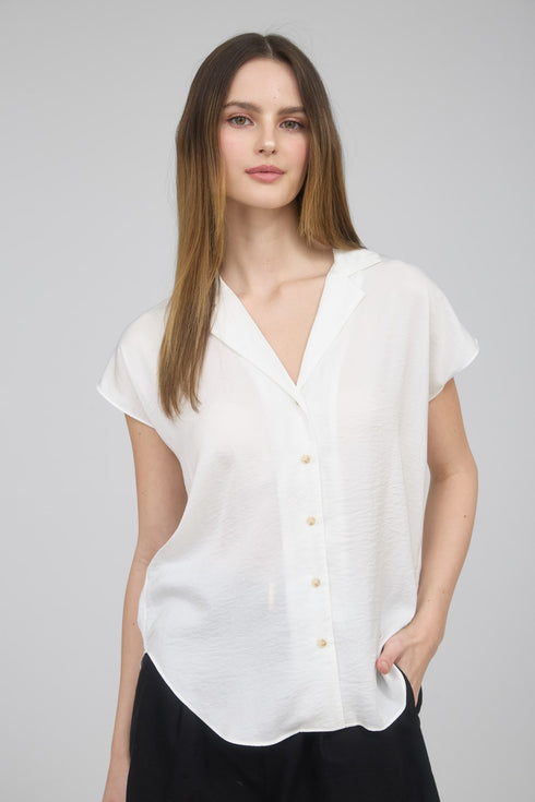 DROP SHOULDER BUTTON TOP
